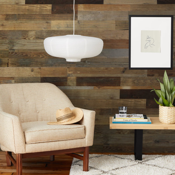 Colamo 4.53" x 35.4" Peel and Stick Reclaimed Wood Wall Paneling in Brown Wayfair